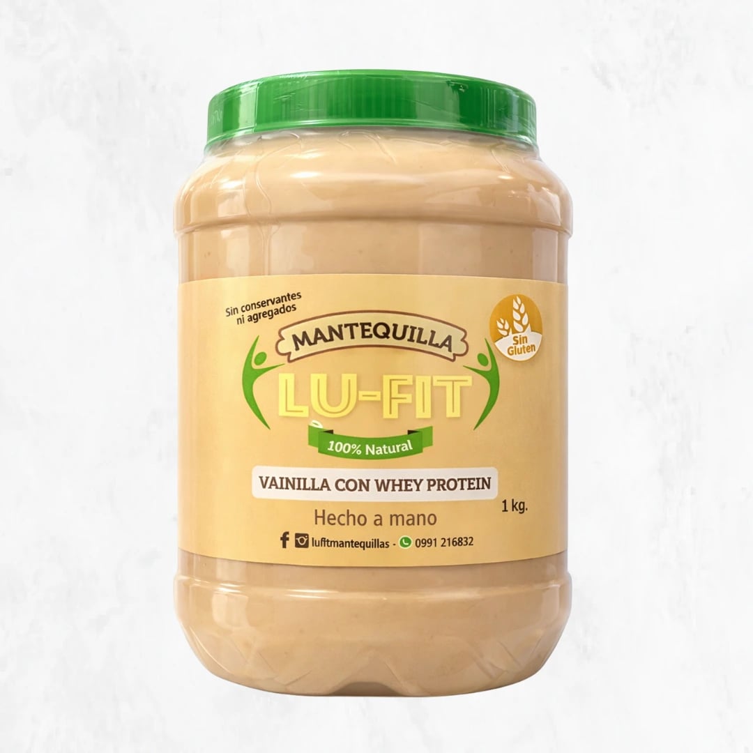 Mantequilla de maní con vainilla y whey protein Lu-Fit