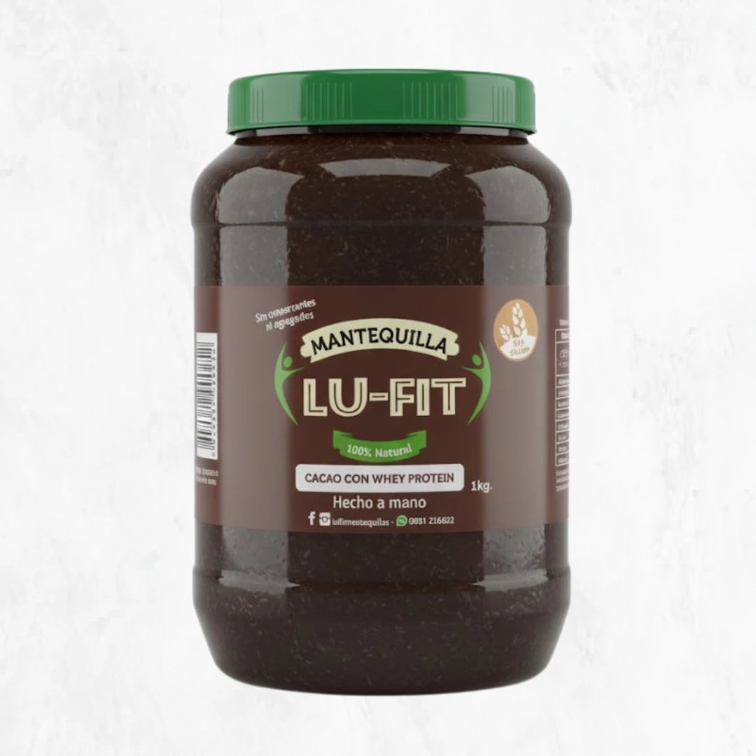 Mantequilla de maní con cacao y whey protein Lu-Fit