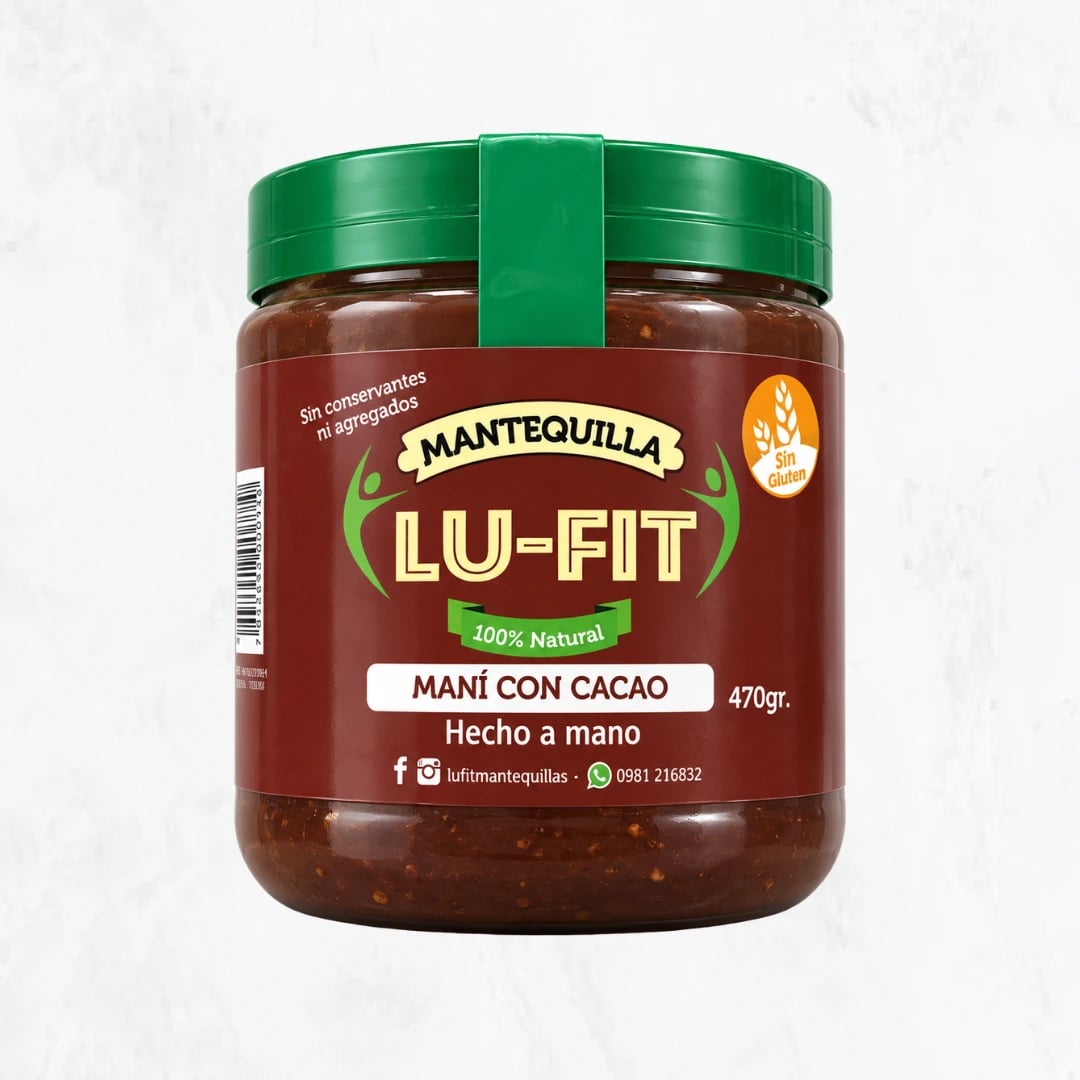 Mantequilla de maní con cacao clásico Lu-Fit