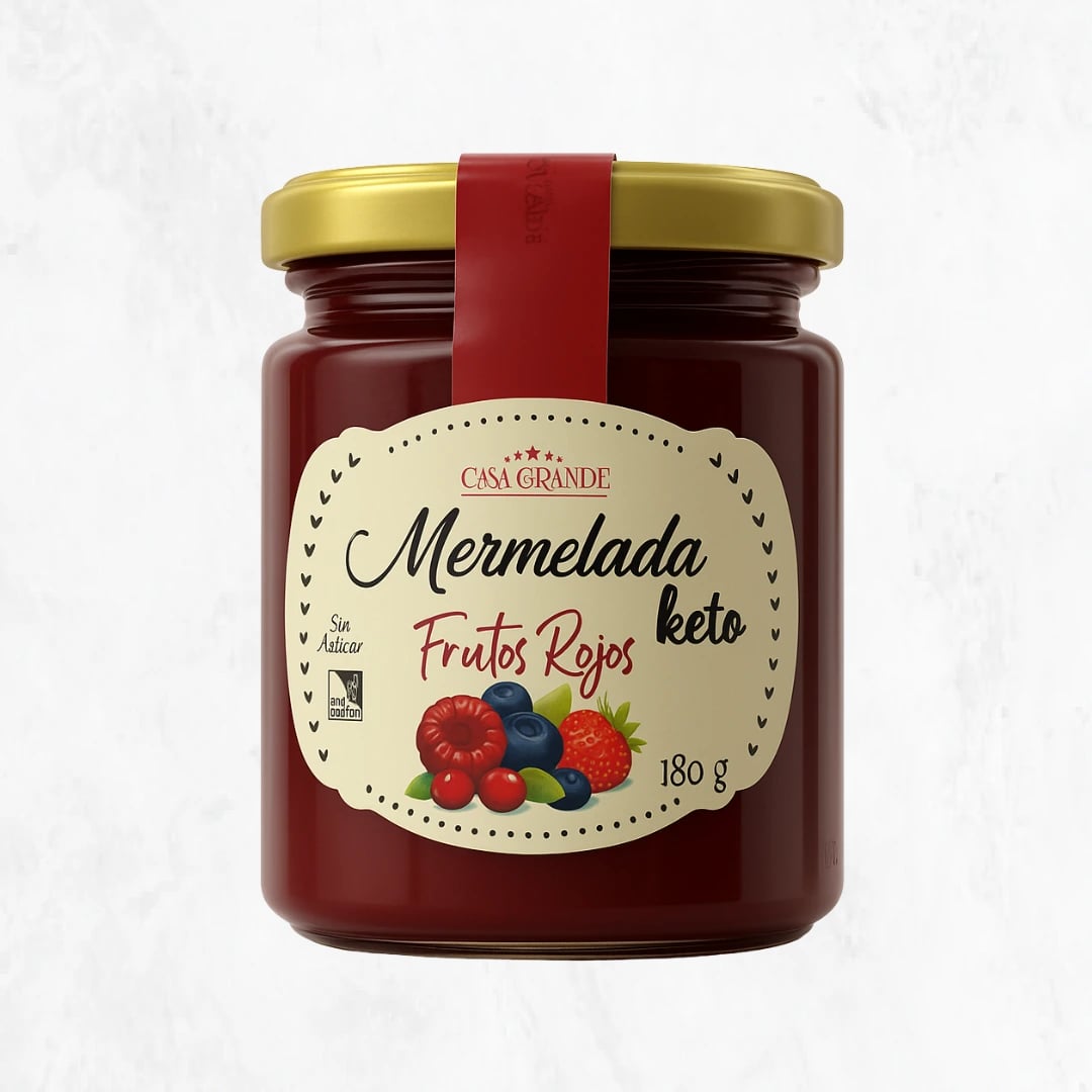 Mermelada keto de frutos rojos sin azúcar 180gr Casa Grande